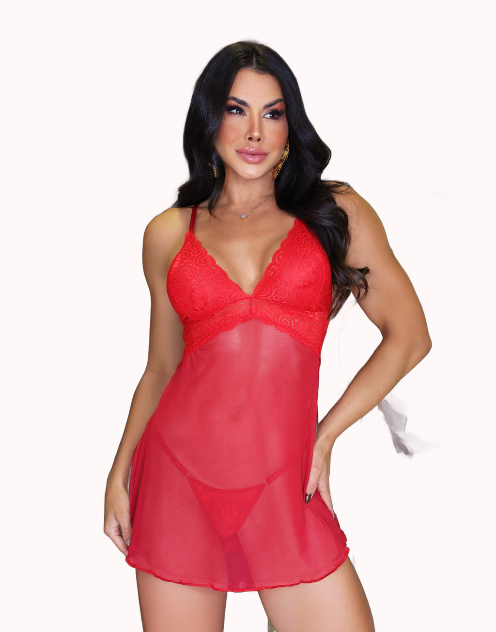 Camisola de Tule e Renda com Costas Abertas – Doce Malícia