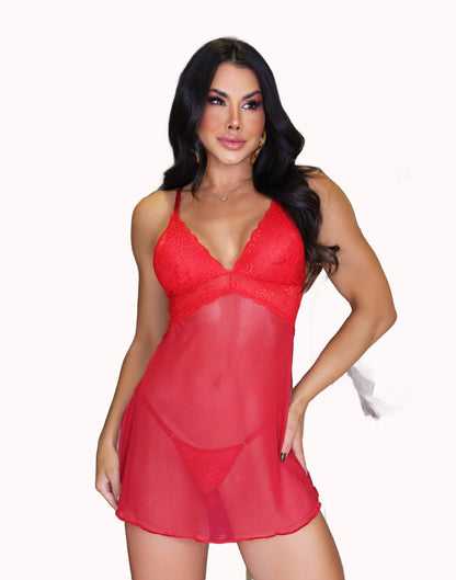 Camisola de Tule e Renda com Costas Abertas – Doce Malícia