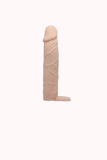 Capa Peniana Extensora CyberSkin com Anel para Escroto – 18 x 3,6 cm – Doce Malícia