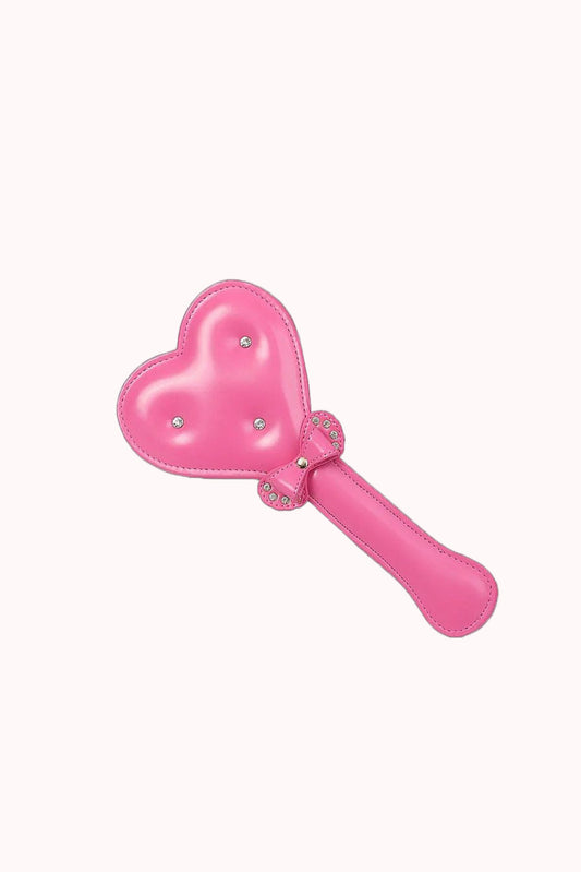 Chibata de Coração e Laço Rosa – Couro de Luxo – Doce Malícia