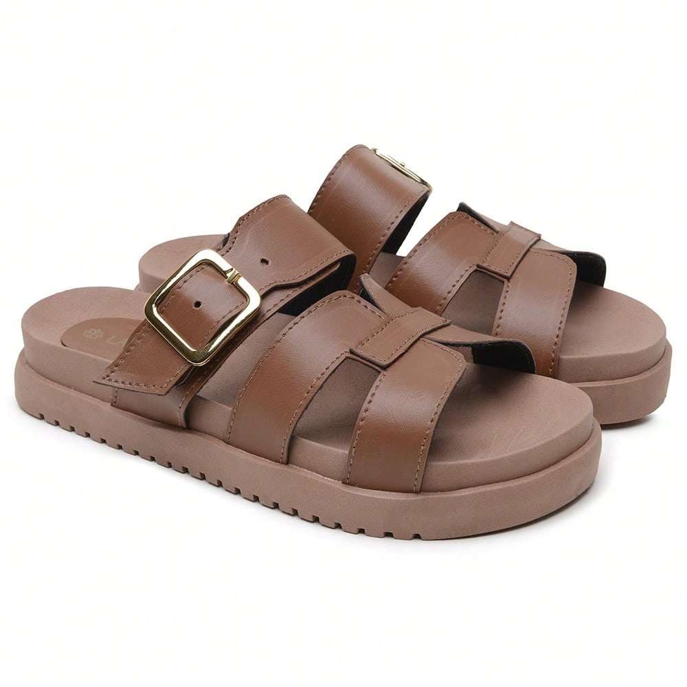 Chinelo Slide Feminino Café – Doce Malícia