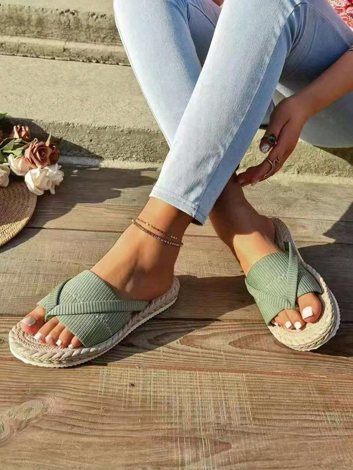 Chinelo Slide Cross Canelado – Doce Malícia