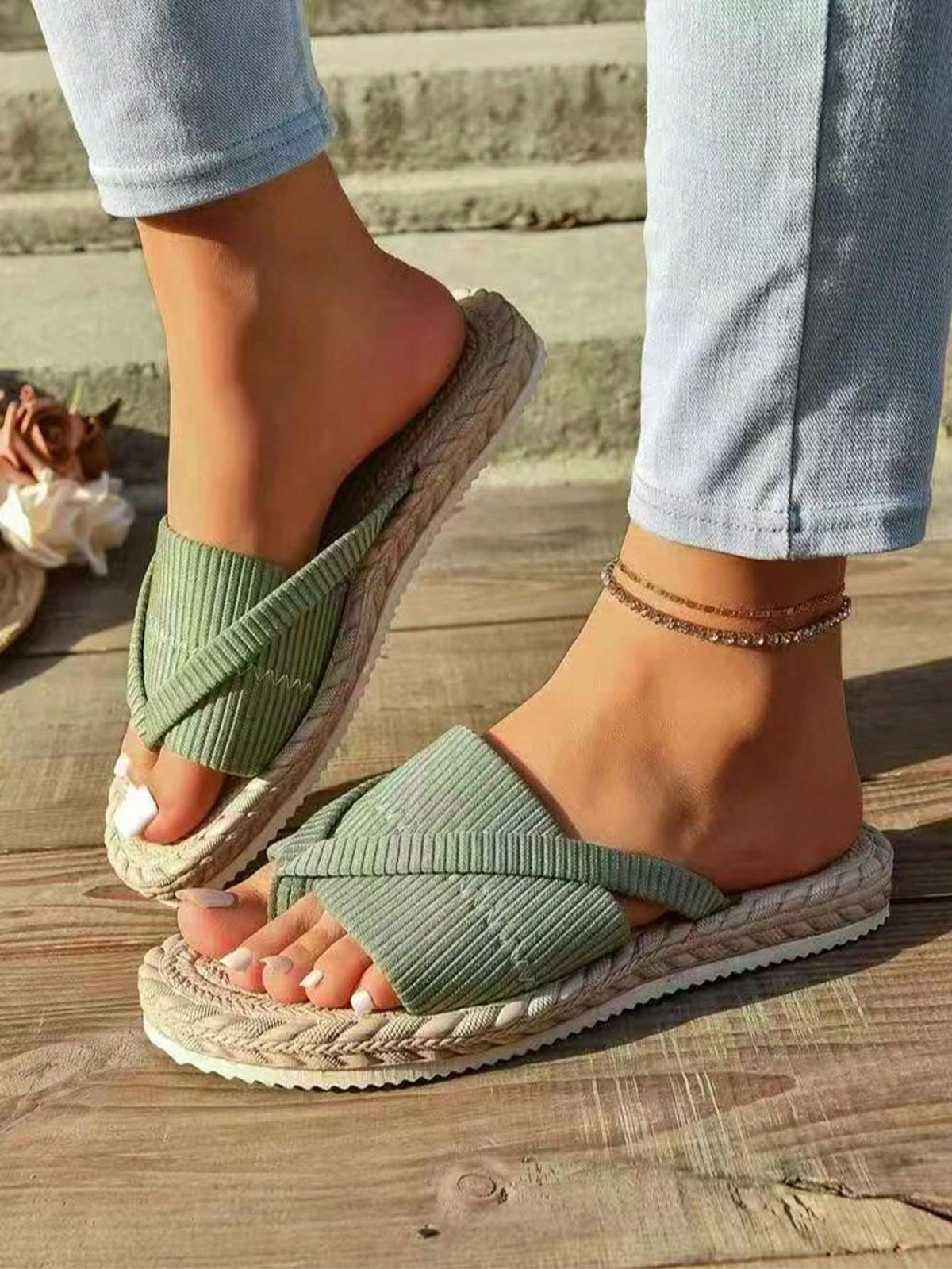 Chinelo Slide Cross Canelado – Doce Malícia