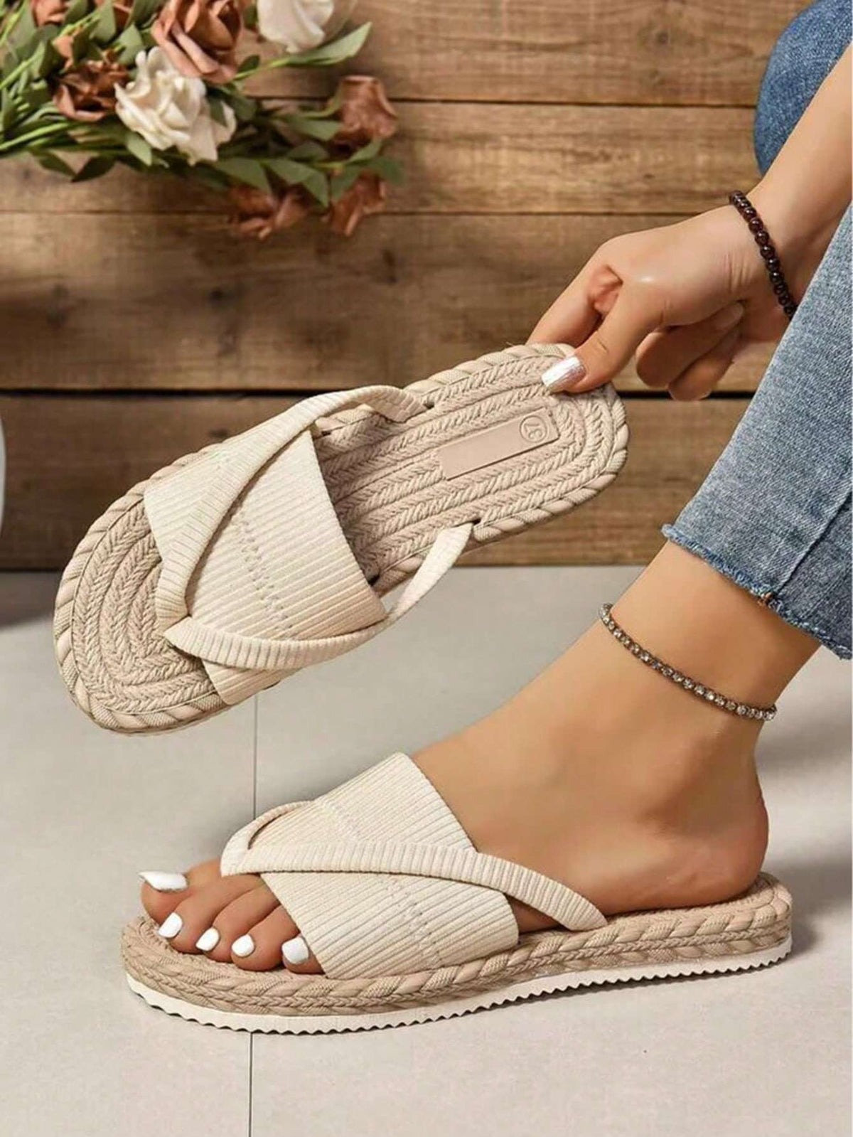 Chinelo Slide Cross Canelado – Doce Malícia