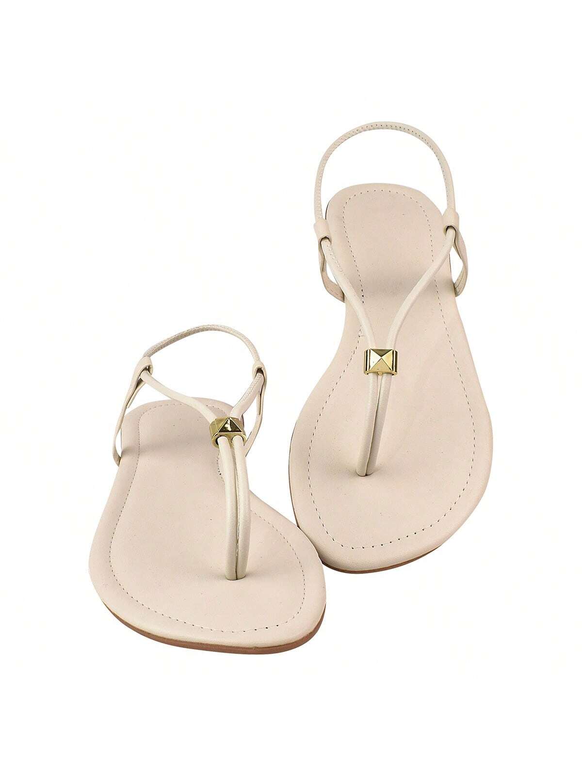 Sandália Rasteira T-Strap Pink com Stud – Doce Malícia