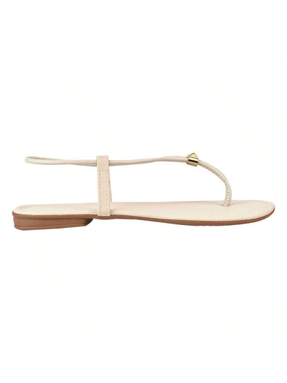 Sandália Rasteira T-Strap Pink com Stud – Doce Malícia