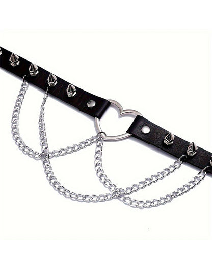 Coleira Choker Ajustável com Correntes em Preto – Doce Malícia