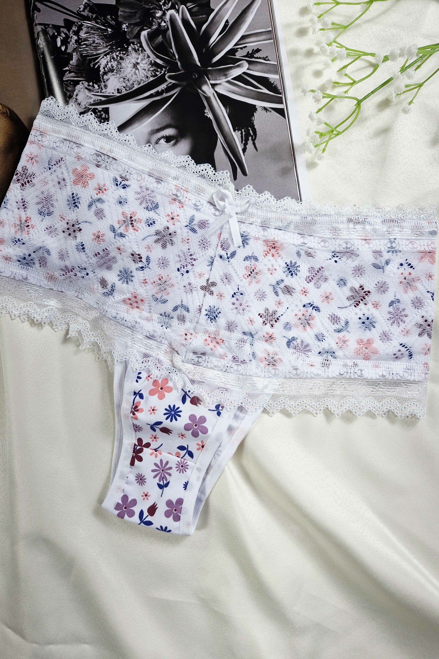 Cinta Alta Estampada em azul-Marinho – Doce Malícia