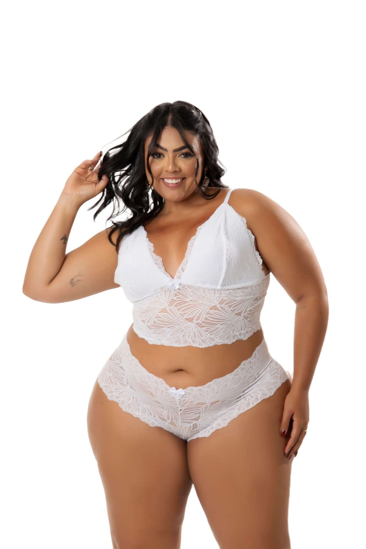 Conjunto sem Bojo Plus Size em azul-Marinho – Doce Malícia