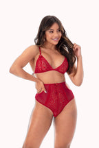 Conjunto cintura alta com renda sensual – Doce Malícia