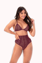 Conjunto cintura alta com renda sensual – Doce Malícia