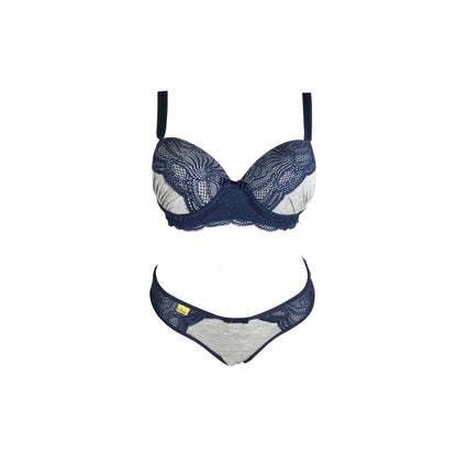 Conjunto conforto com renda em azul – Doce Malícia