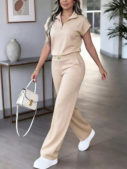 Conjunto de 2 Peças Feminino Primavera/Outono Novo Casual Versátil – Doce Malícia