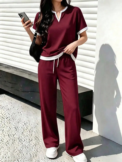 Conjunto de 2 Peças Feminino Primavera/Outono Novo Casual Versátil – Doce Malícia