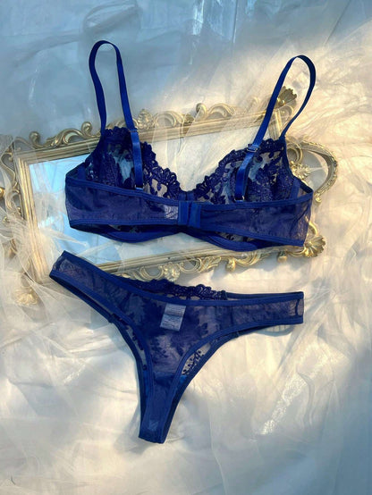 Conjunto de Lingerie Bordado Floral com Bojo – Doce Malícia
