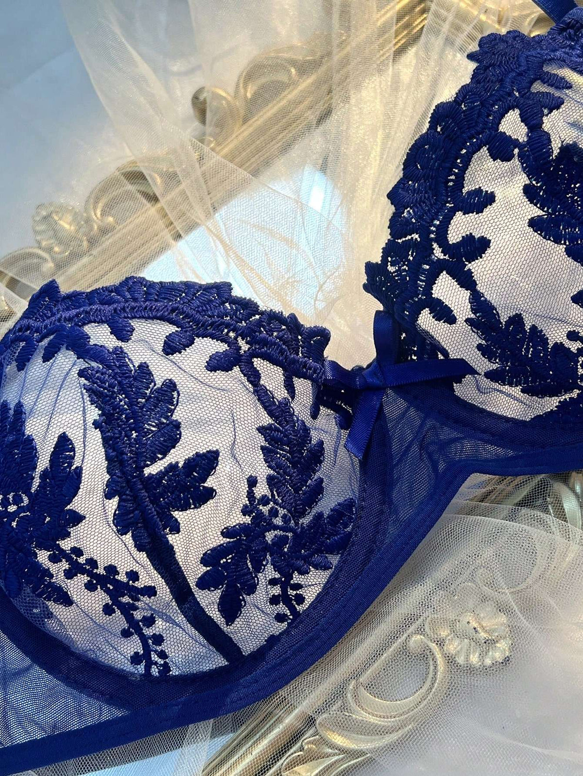 Conjunto de Lingerie Bordado Floral com Bojo – Doce Malícia
