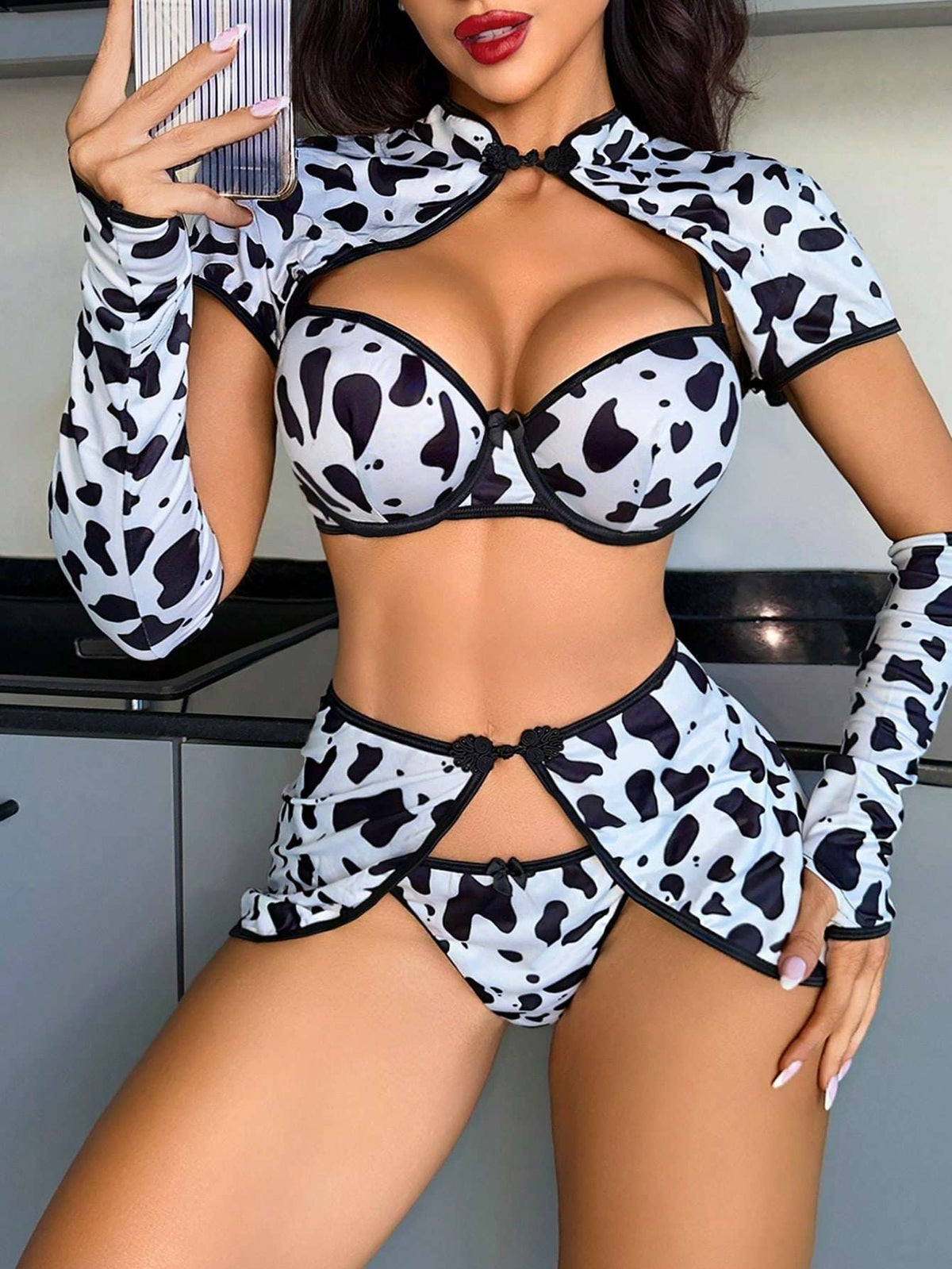 Fantasia Sensual Vaquinha com Bojo e Luvas – Doce Malícia