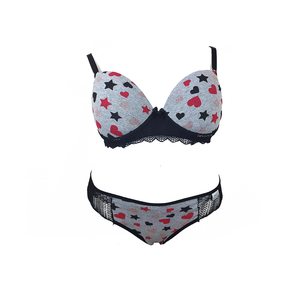 Conjunto estampado e renda em cores sortidas – Doce Malícia