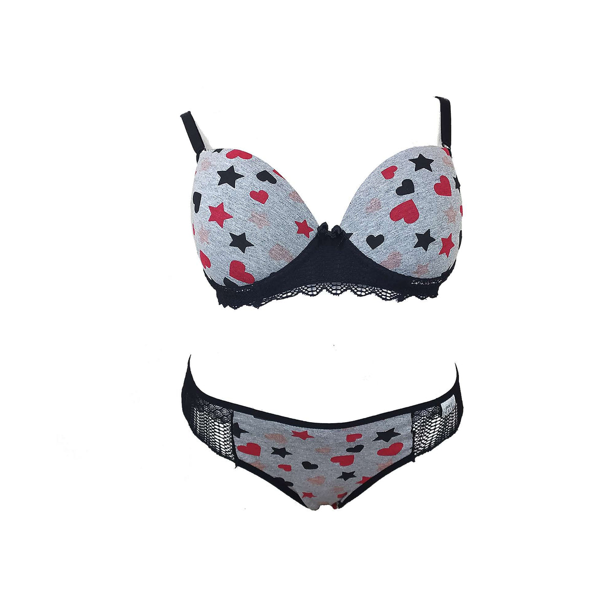 Conjunto estampado e renda em cores sortidas – Doce Malícia