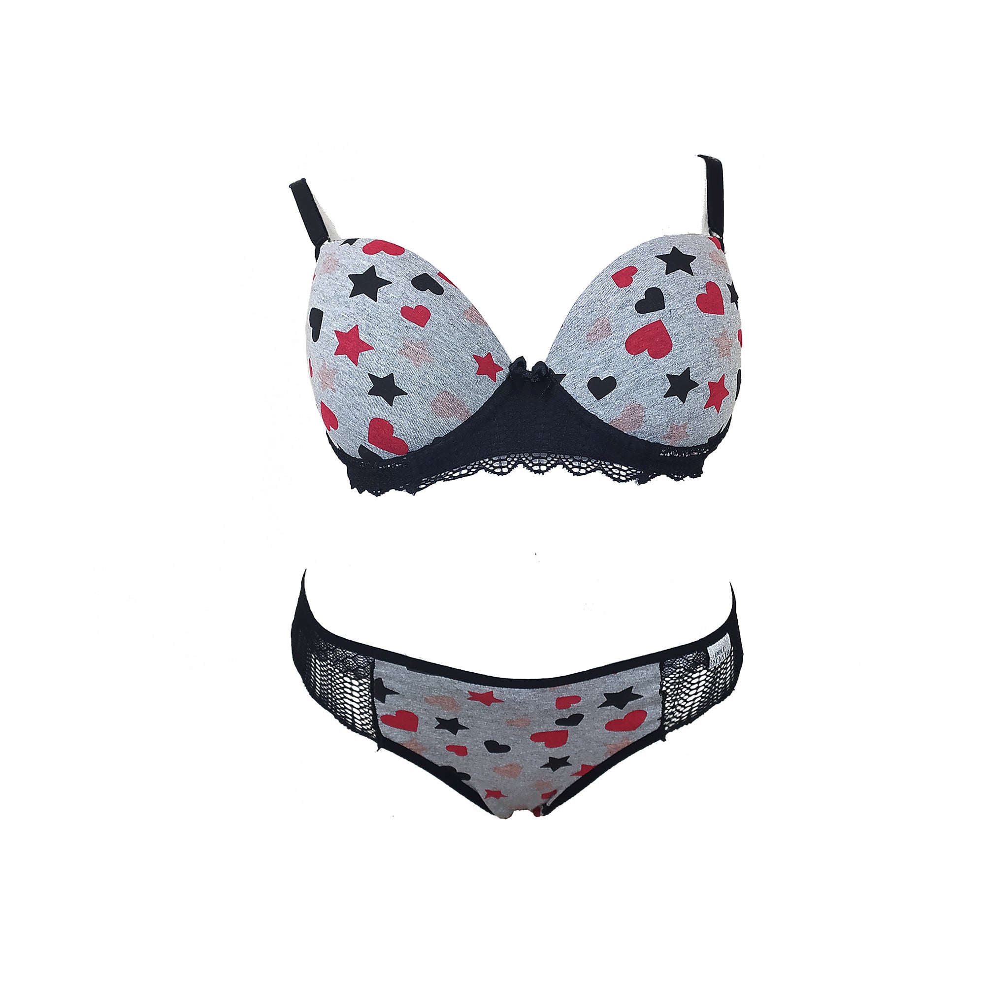 Conjunto estampado e renda em cores sortidas – Doce Malícia