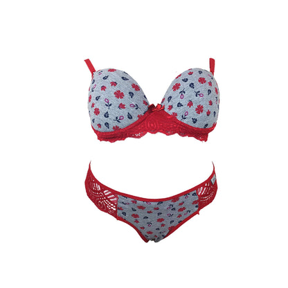 Conjunto estampado e renda em cores sortidas – Doce Malícia