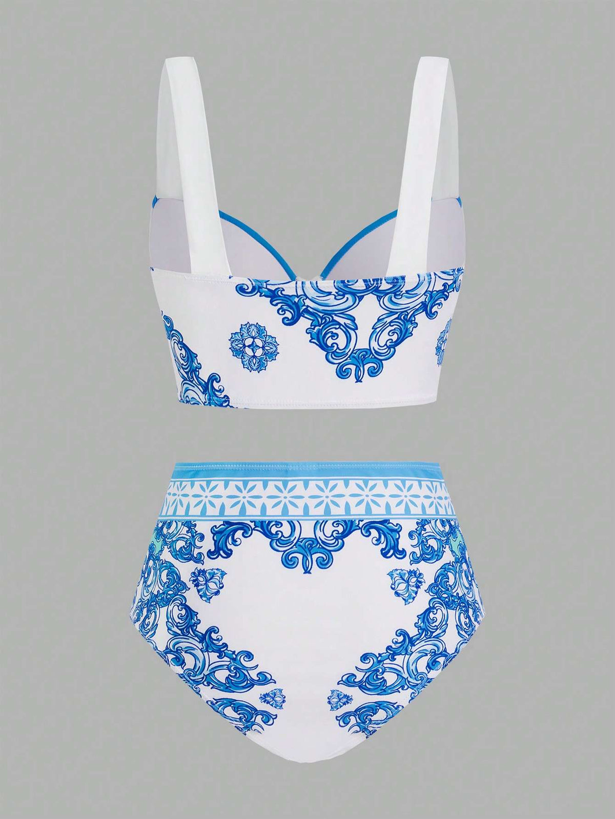Conjunto Praia Biquíni e Saída Azulejo Português 3 Peças – Doce Malícia