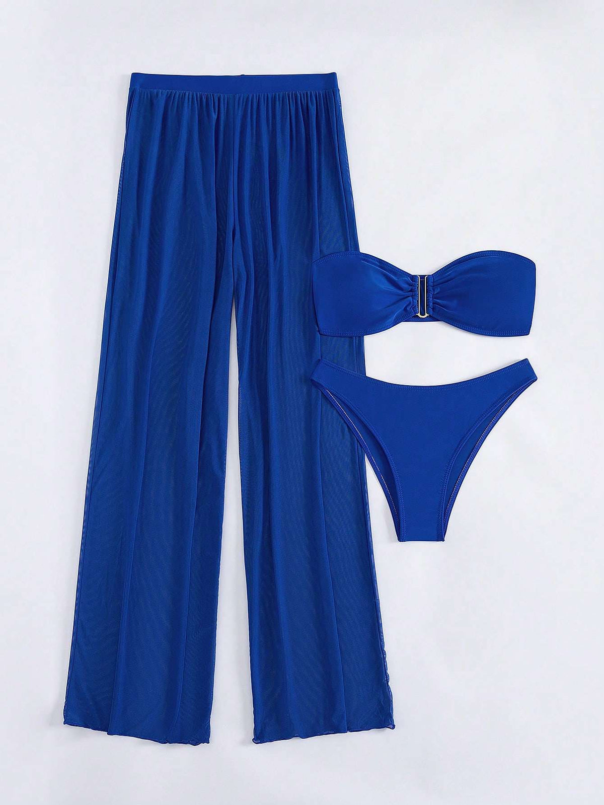 Conjunto Biquíni Bandeau + Calça Fenda – Doce Malícia