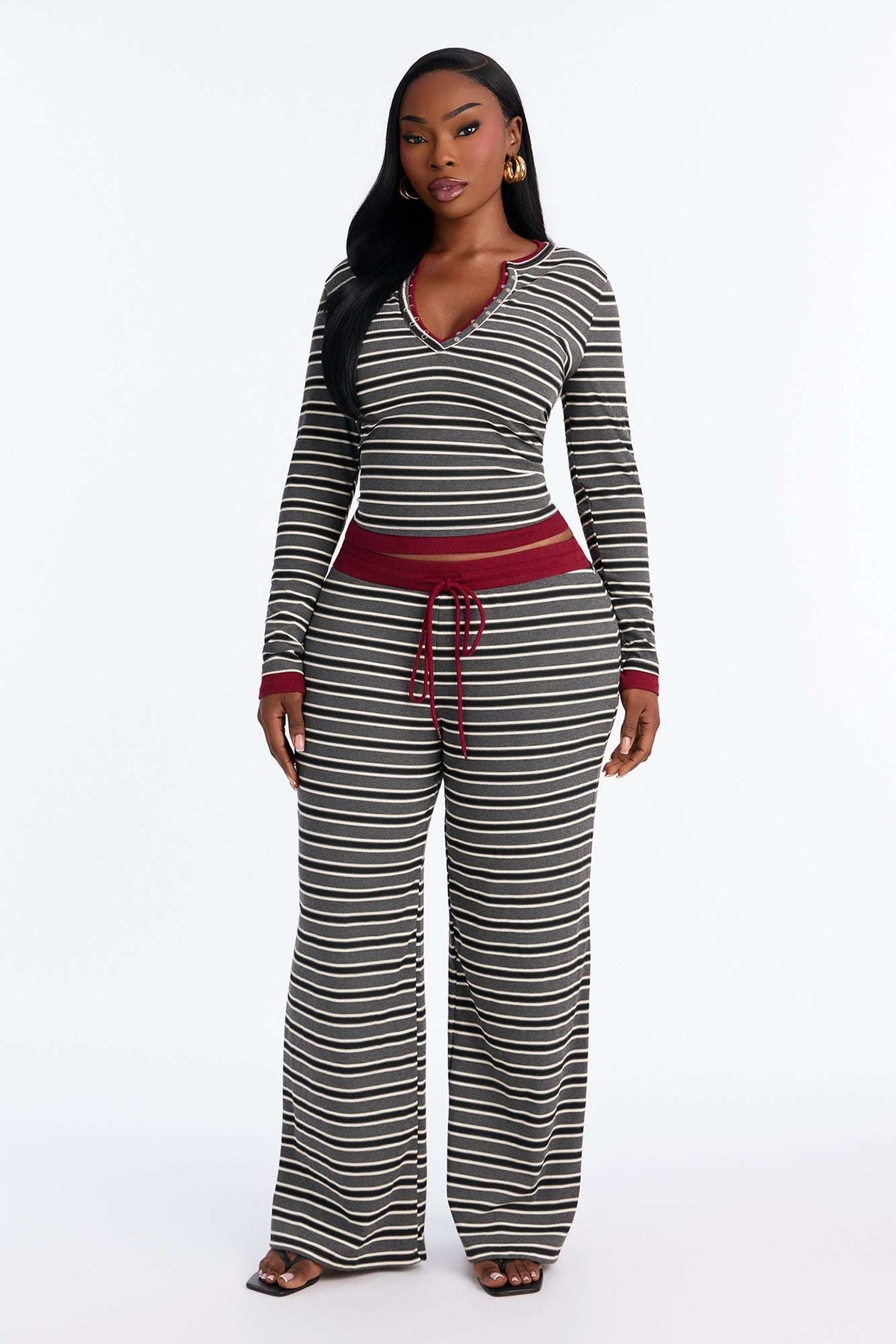 Conjunto Feminino Canelado Cinza – Doce Malícia