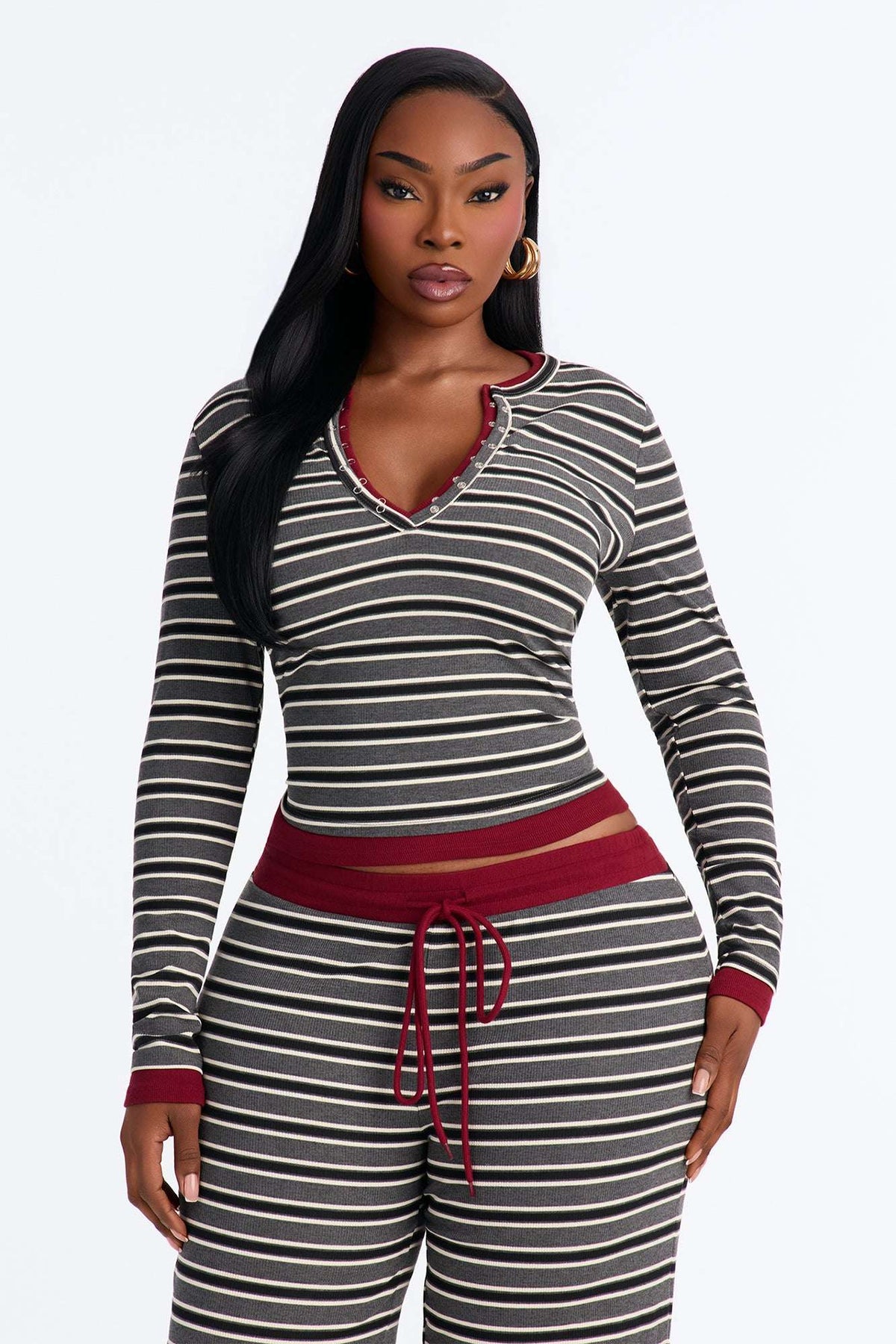 Conjunto Feminino Canelado Cinza – Doce Malícia