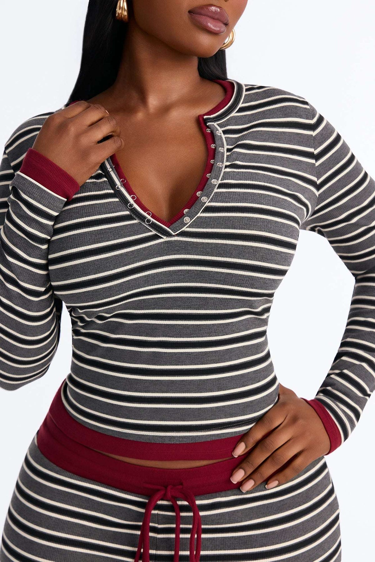 Conjunto Feminino Canelado Cinza – Doce Malícia