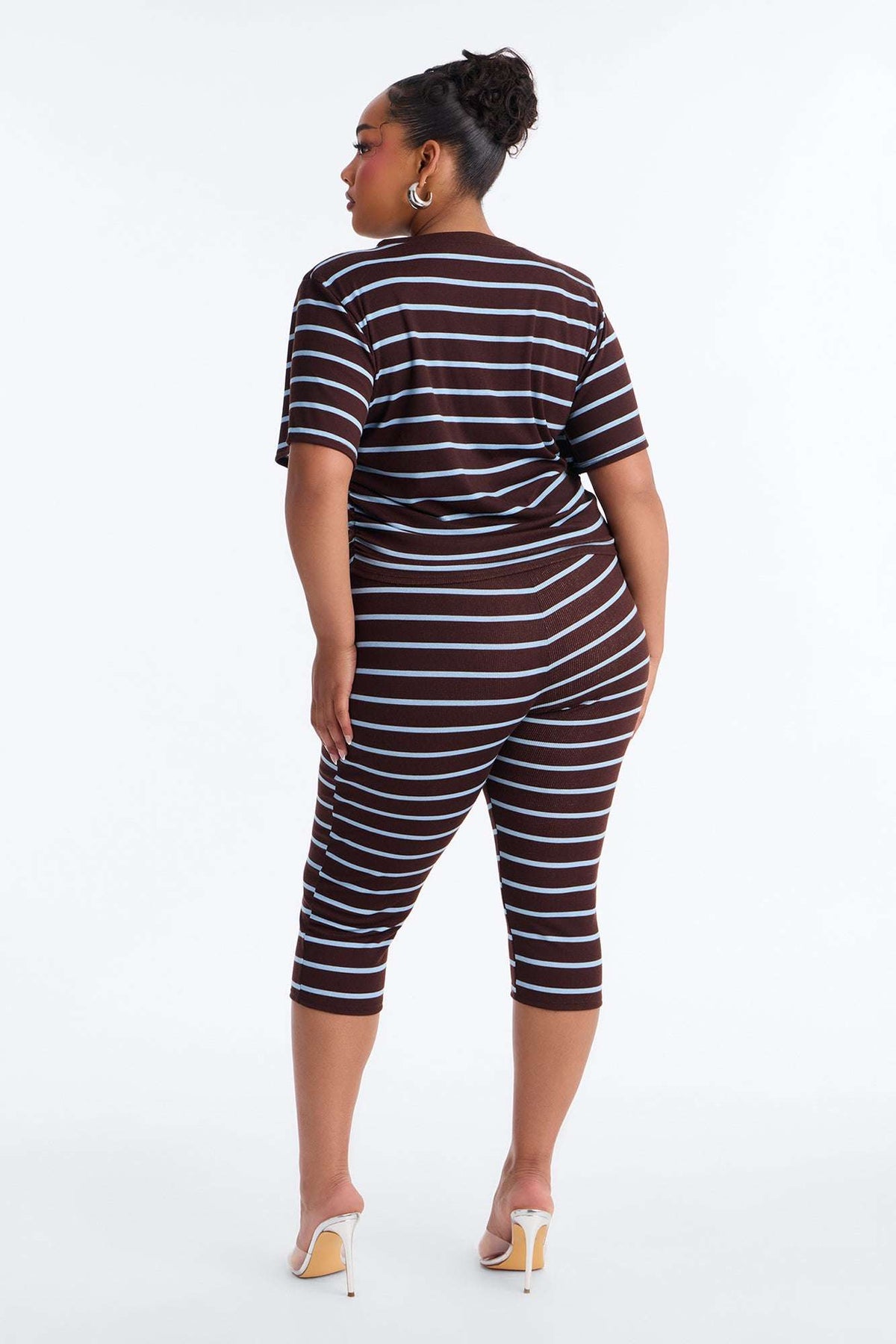 Conjunto Feminino Canelado Listrado Marrom – Doce Malícia