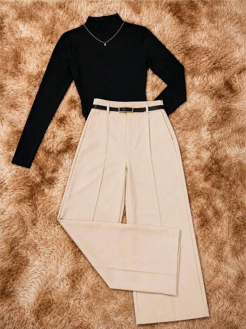 Conjunto Feminino Canelado Manga Longa BRANCO CALÇA – Doce Malícia