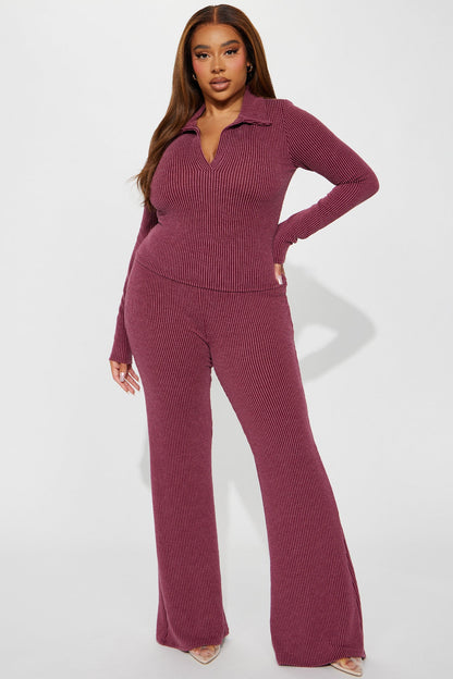 Conjunto Feminino Canelado Vinho – Doce Malícia