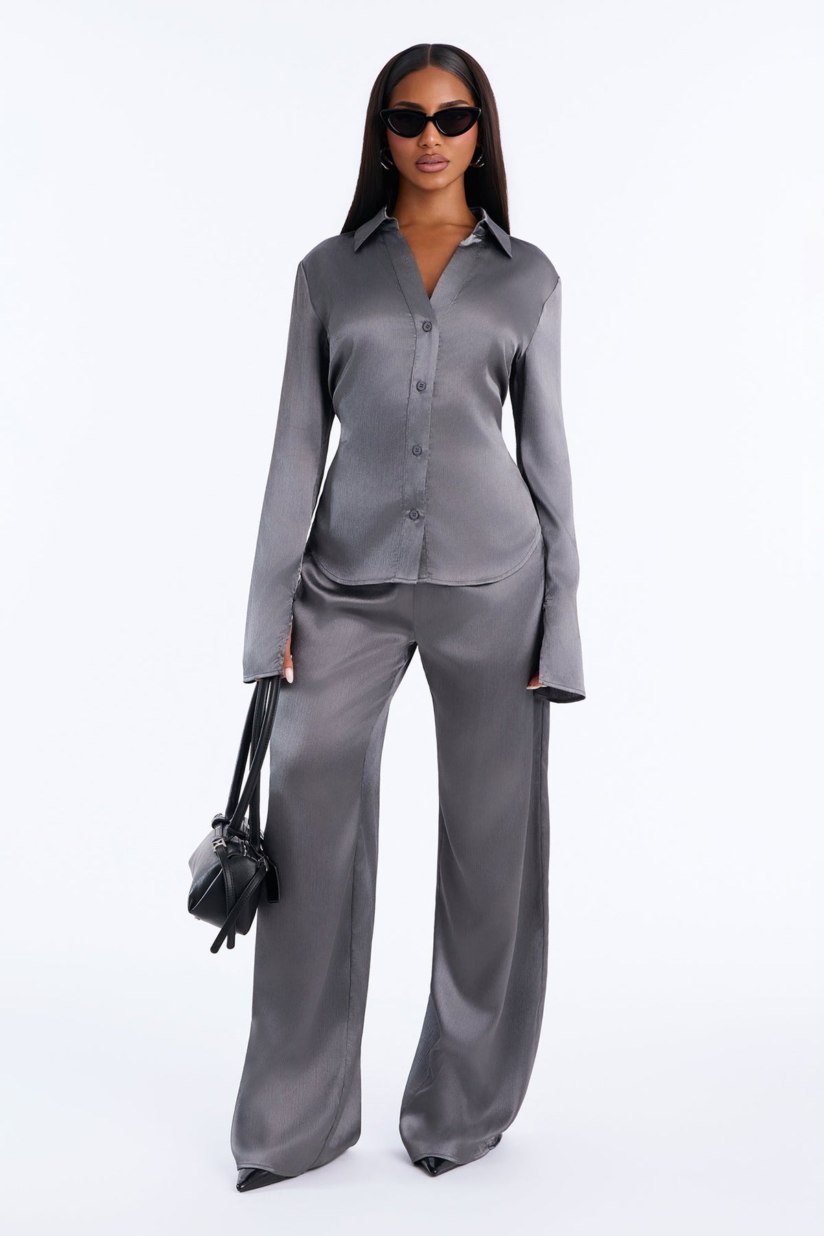 Conjunto Feminino Cetim Cinza – Doce Malícia