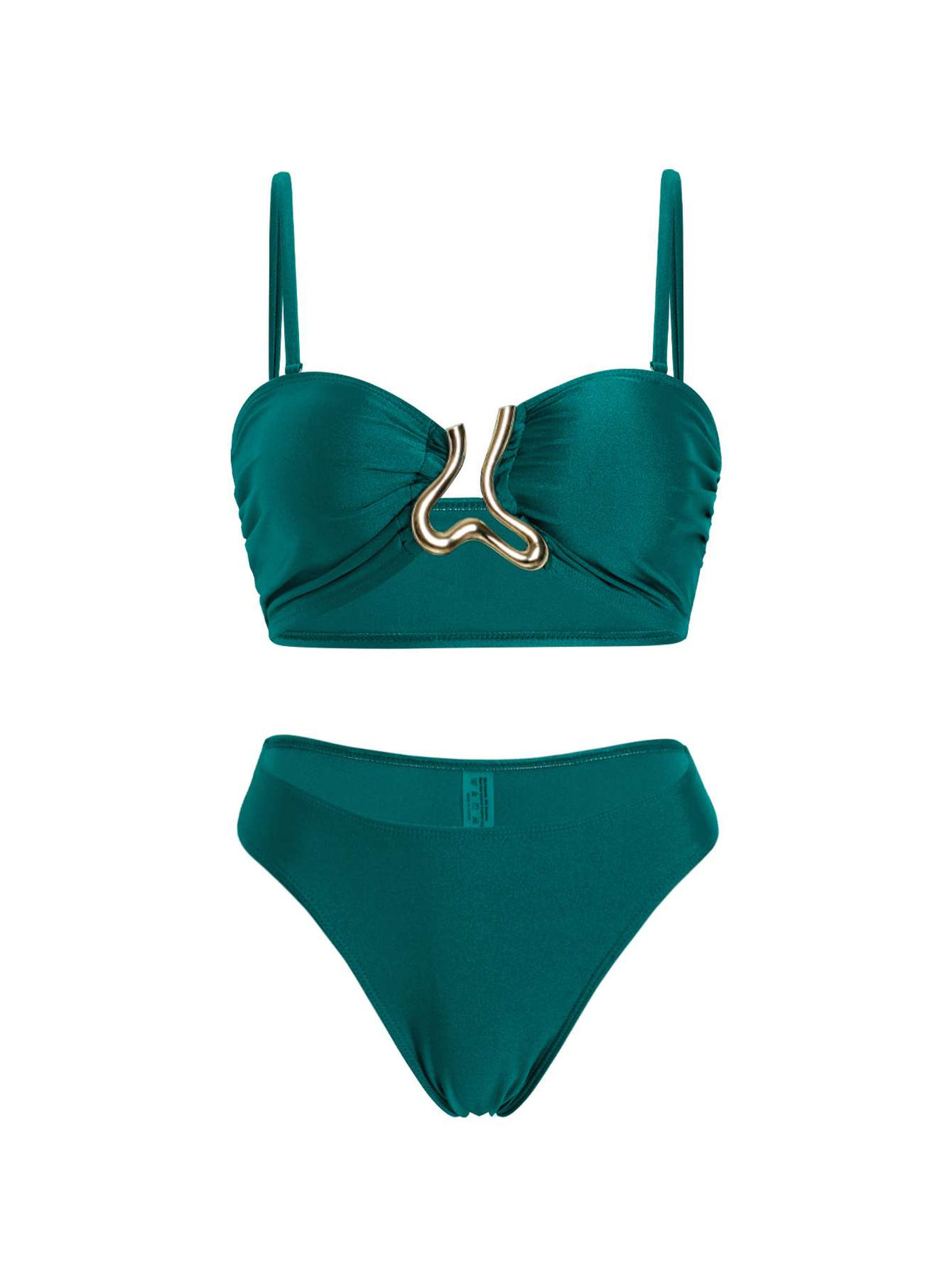 Conjunto Praia Biquíni + Saia Longa Fenda Verde Petróleo – Doce Malícia