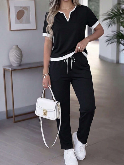 Conjunto Feminino Cintura Alta Manga Curta Preto – Doce Malícia