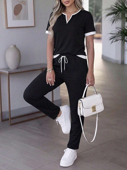 Conjunto Feminino Cintura Alta Manga Curta Preto – Doce Malícia