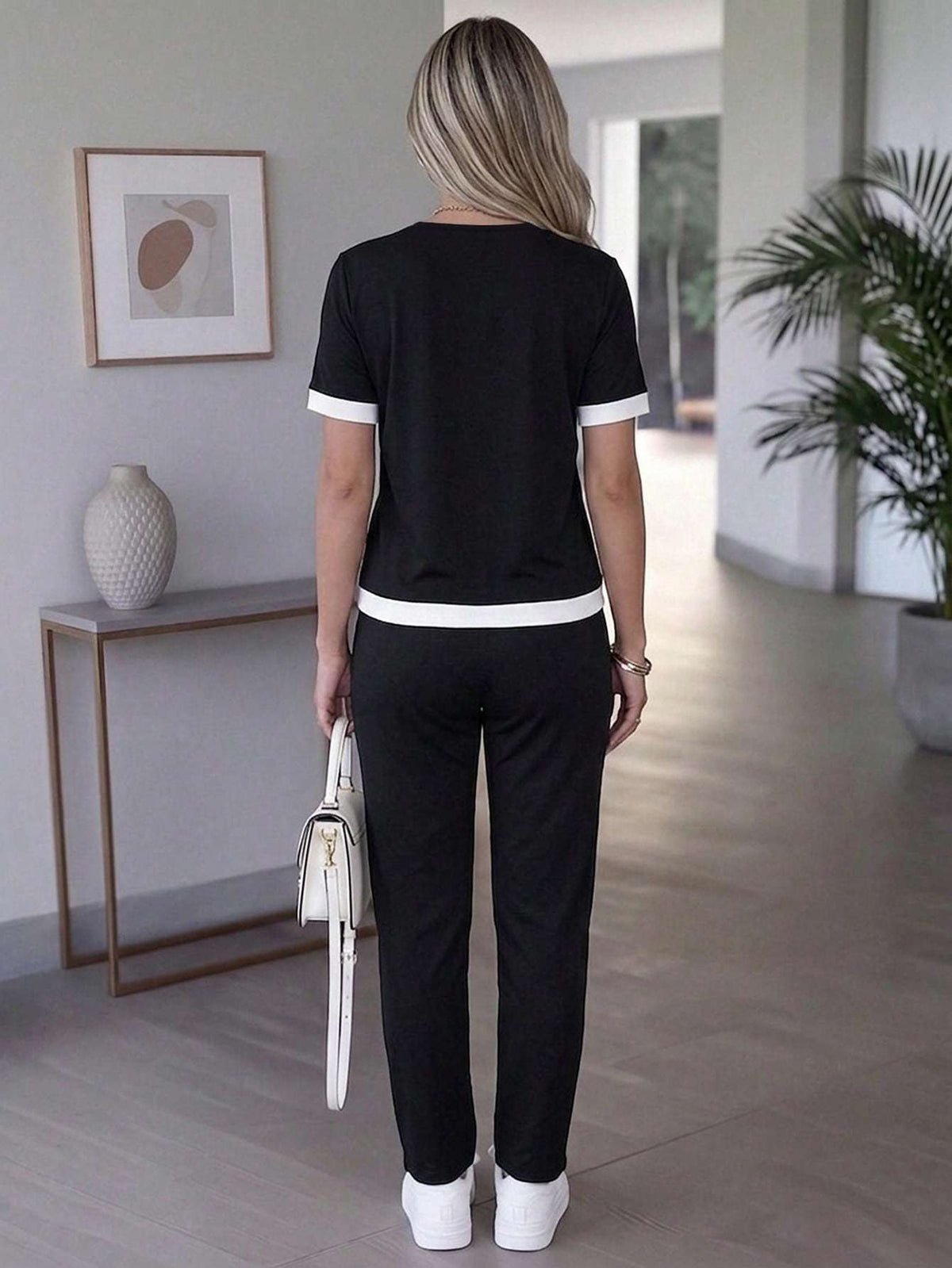 Conjunto Feminino Cintura Alta Manga Curta Preto – Doce Malícia