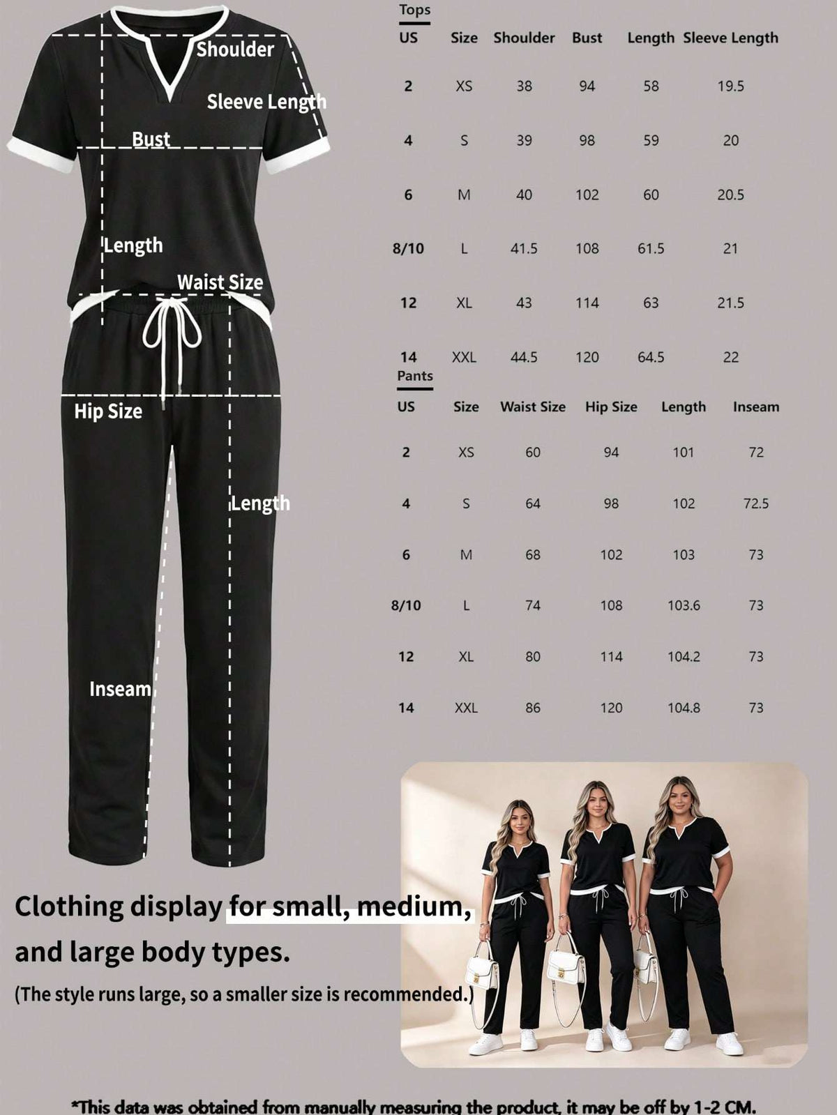 Conjunto Feminino Cintura Alta Manga Curta Preto – Doce Malícia
