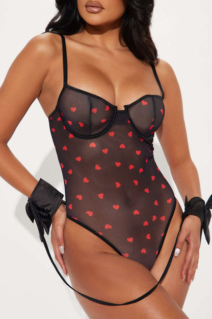 Conjunto Feminino Estampado Alcinha Tule Preto – Doce Malícia