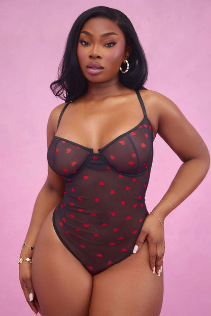 Conjunto Feminino Estampado Alcinha Tule Preto – Doce Malícia
