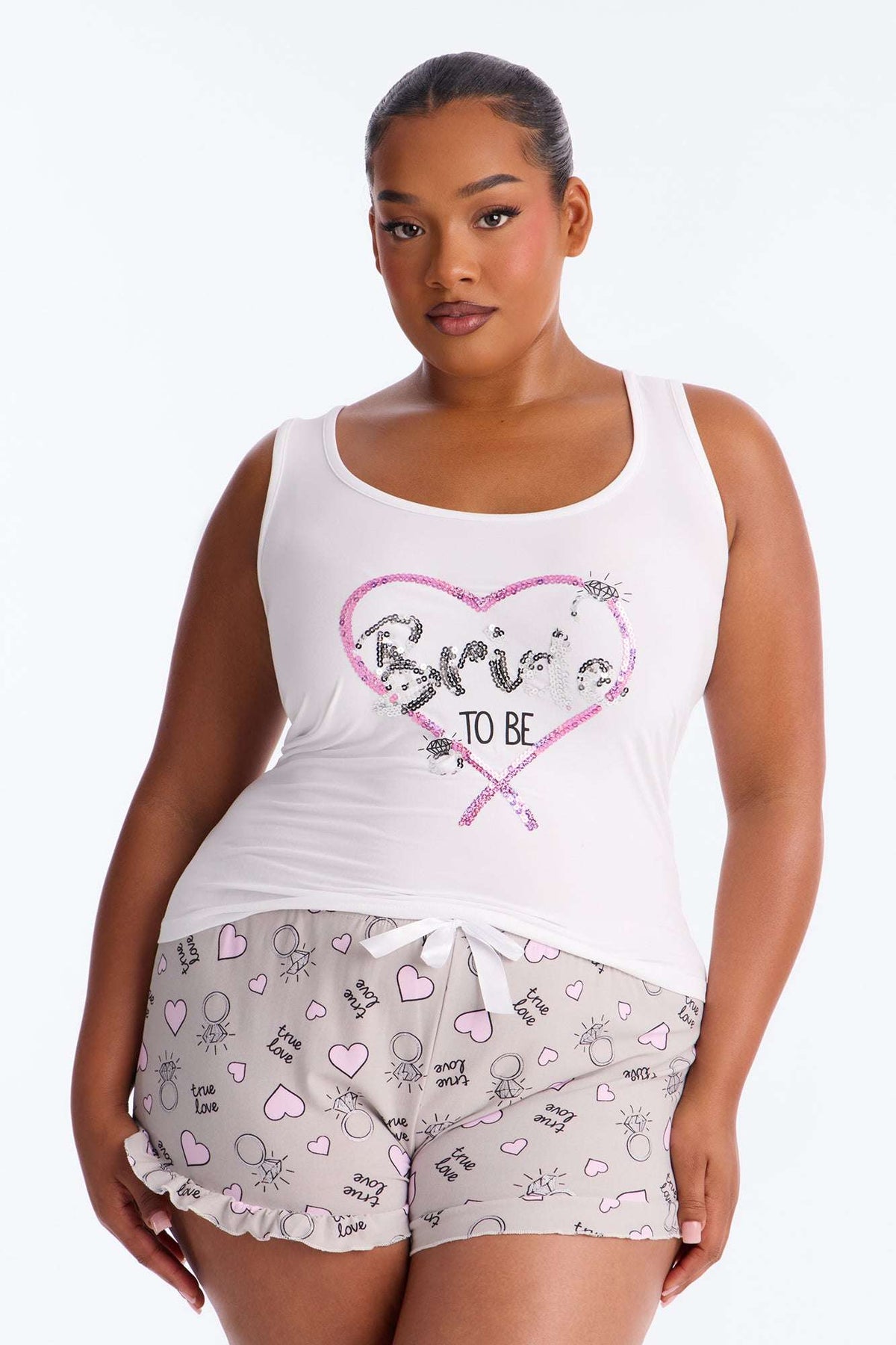 Conjunto Feminino Estampado Branco – Doce Malícia