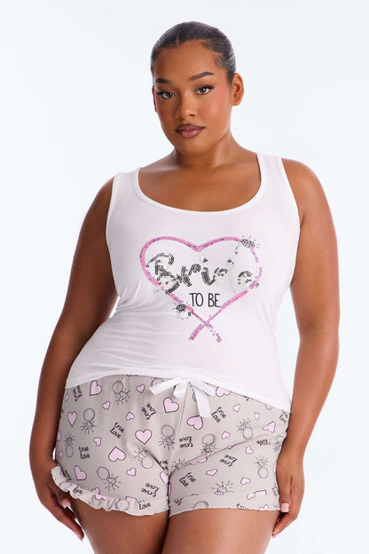 Conjunto Feminino Estampado Branco – Doce Malícia