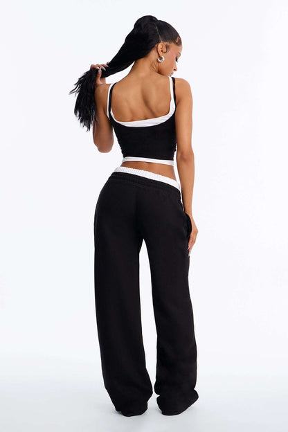 Conjunto Feminino Estampado Pantalona Branco – Doce Malícia