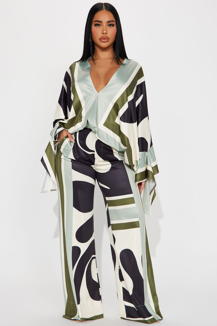 Conjunto Feminino Estampado Pantalona Decote V – Doce Malícia — Doce Malícia