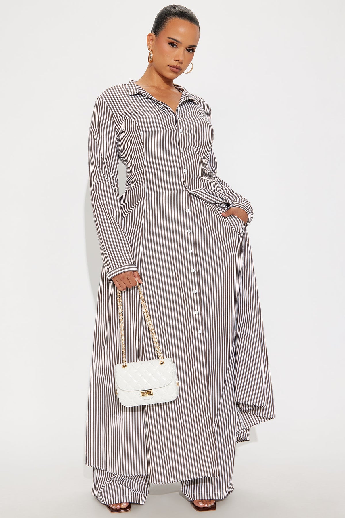 Conjunto Feminino Listrado Marrom – Doce Malícia