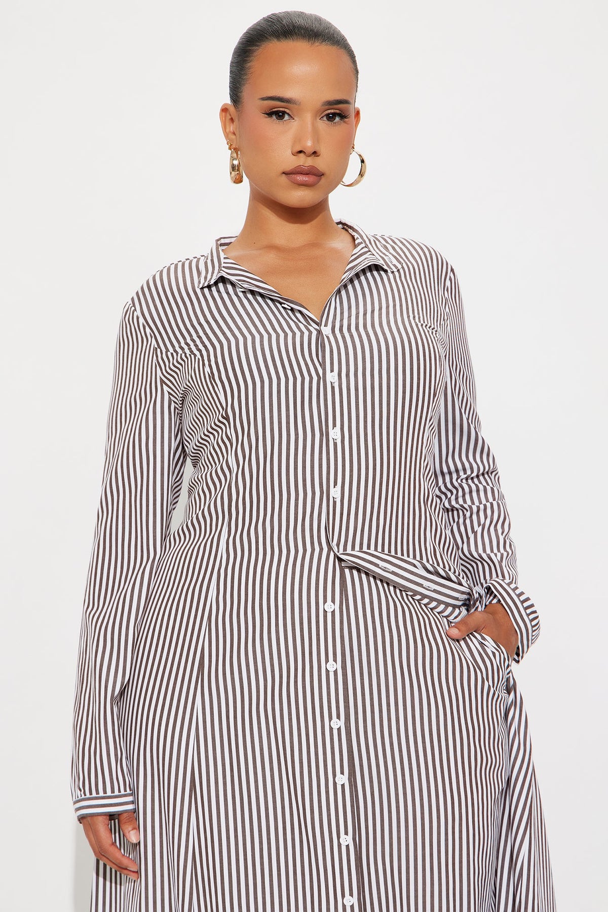 Conjunto Feminino Listrado Marrom – Doce Malícia