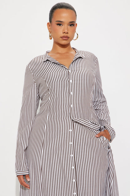 Conjunto Feminino Listrado Marrom – Doce Malícia