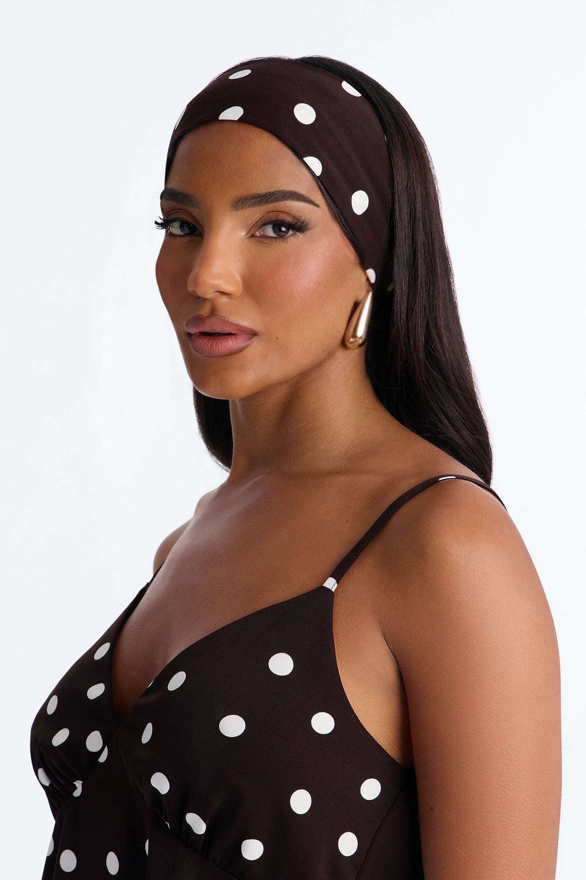 Conjunto Feminino Pantalona Cetim Poá Marrom – Doce Malícia