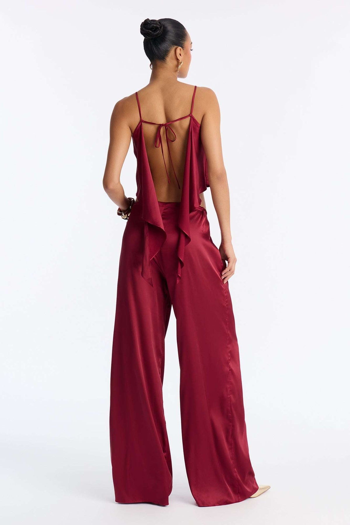 Conjunto Feminino Pantalona Cetim Vermelho – Doce Malícia